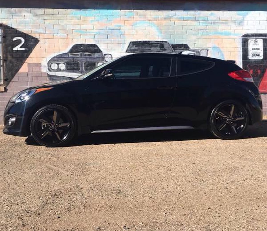 Black Hyundai Veloster after paint correction at AJ's Auto Rehab