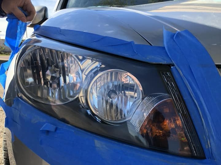 Clear crystal headlight after AJ's Auto Rehab restoration