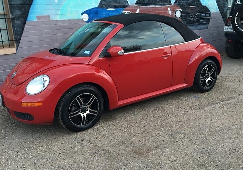 Red Beetle with deep gloss paint after buffing