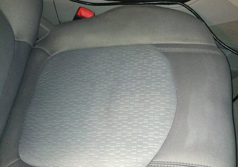 Clean fabric car seat after deep interior detail